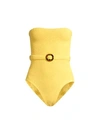Hunza G Honor Strapless Swimsuit In Yellow
