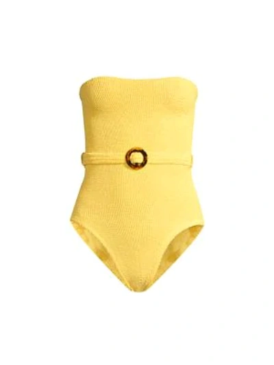 Hunza G Honor Strapless Swimsuit In Yellow