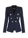 Balmain Wool Blazer With Iconic Metal Buttons In Marine