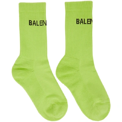 Balenciaga Green Tennis Socks In 7260 Lemon