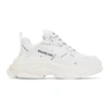 Balenciaga White Allover Logo Triple S Sneakers In 9010 White/
