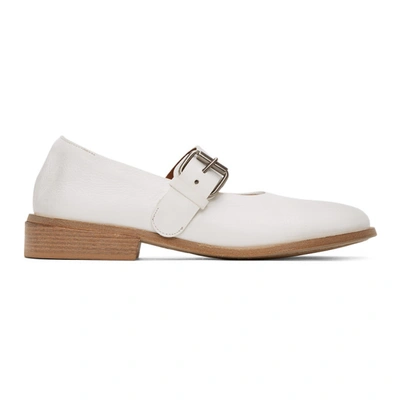 Marsèll Marsell White Buckle Marcellina Shoes In 110 White