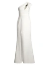 AIDAN MATTOX One-Shoulder Cutout Gown