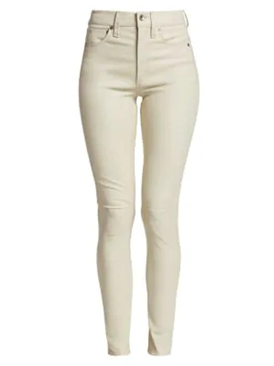 Rag & Bone Women's Nina High-rise Leather Skinny Jeans In Off White
