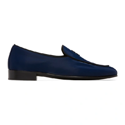 Giuseppe Zanotti Classic Textured Loafers In Navy