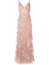 MARCHESA EMBELLISHED A-LINE EVENING GOWN