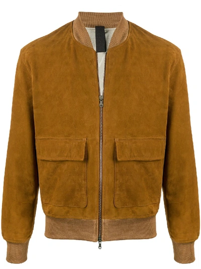 Orciani Suede-effect Bomber Jacket In Neutrals
