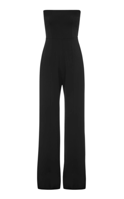 Alex Perry Mackenzie Strapless Satin Jumpsuit In Black