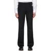 RAF SIMONS RAF SIMONS BLACK WOOL HORIZONTAL CUT STRAIGHT-LEG TROUSERS