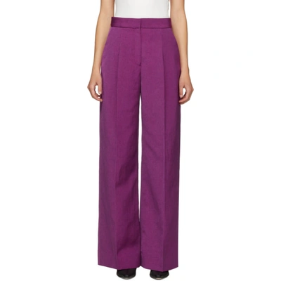 Partow Sands Pleated Wide Leg Trousers In Orchid