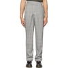 R13 GREY PLAID CROSSOVER TROUSERS