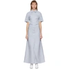 OFF-WHITE OFF-WHITE BLUE LINEN LONG SHIRT DRESS