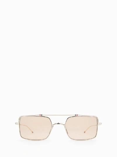 Thom Browne Rectangular-frame Sunglasses In Gold