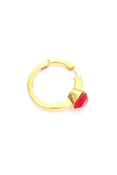 Ambush Heart Solitaire Earring In Gold,red