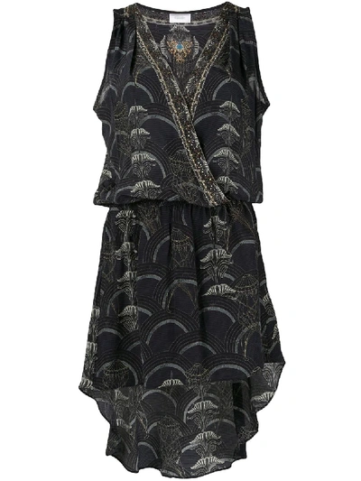 Camilla Wise Wings Cross Over Mini Dress In Black