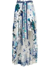 CAMILLA WHITE MOON PRINT ASYMMETRICAL SKIRT