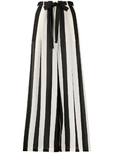 Alysi Striped Palazzo Trousers In Neutrals