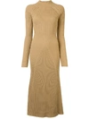 ANNA QUAN MABEL MOCK-NECK RIBBED-KNIT DRESS