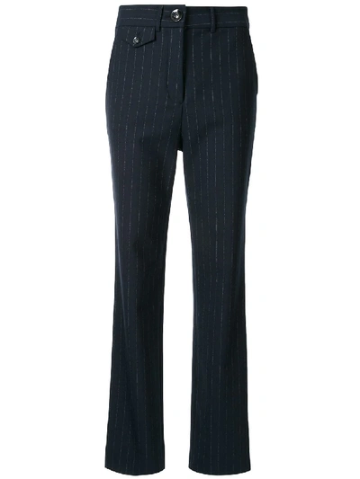 Anna Quan Roxy Pinstriped Trousers In Blue