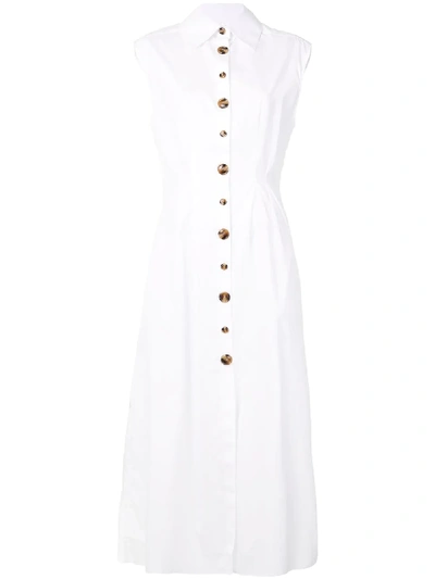 Anna Quan Alora Sleeveless Shirt Dress In White