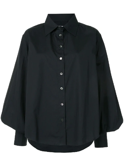 Anna Quan Castiglia Button-down Top In Black