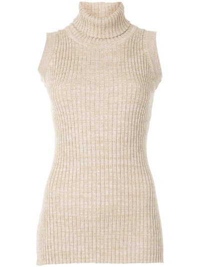 Anna Quan Andi Turtleneck Knitted Top In Brown