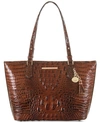 Brahmin Medium Asher Melbourne Embossed Leather Tote In Pecan/gold