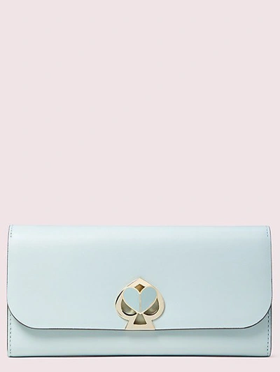 Kate Spade Nicola Twistlock Flap Continental Wallet In Cloud Mist