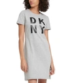 DKNY SPORT COTTON STACKED-LOGO T-SHIRT DRESS