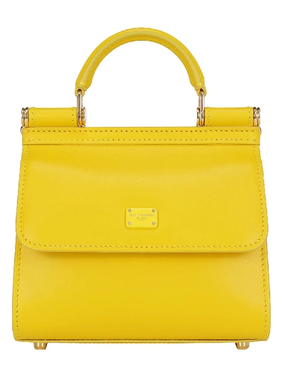 Dolce & Gabbana Mini Sicily Handbag In Giallo Oro