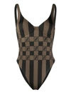 FENDI CLASSIC FF LOGO PRINT BATHING SUIT,FXB977 AD0D