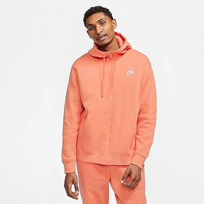 Nike Men's Sportswear Club Fleece Full-zip Hoodie In Orange