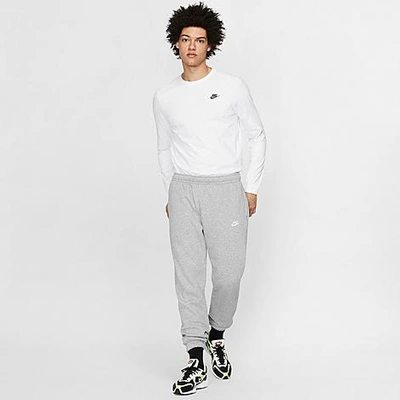 Nike Men's Sportswear Club Jersey Jogger Pants In Dark Grey Heather/matte Silver/white