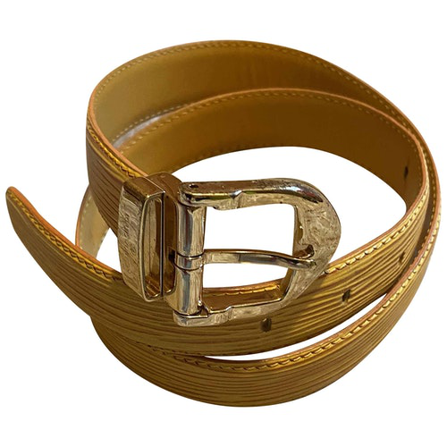 Pre-Owned Louis Vuitton Yellow Leather Belt | ModeSens