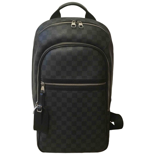 Pre-Owned Louis Vuitton Michael Backpack Grey Cloth Bag | ModeSens