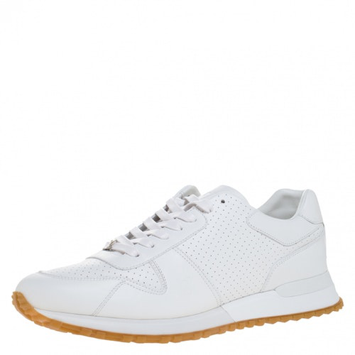 Pre-Owned Louis Vuitton Run Away White Leather Trainers | ModeSens