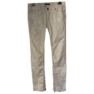 Pre-owned Maje Straight Pants In Ecru