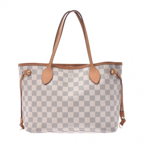 Pre-Owned Louis Vuitton Neverfull White Cloth Handbag | ModeSens