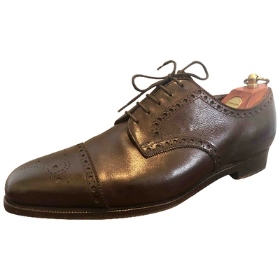 Pre-owned Edward Green Brown Leather Lace Ups