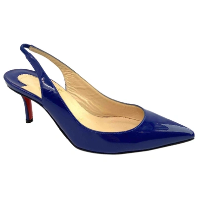 Pre-owned Christian Louboutin Patent Leather Heels In Blue