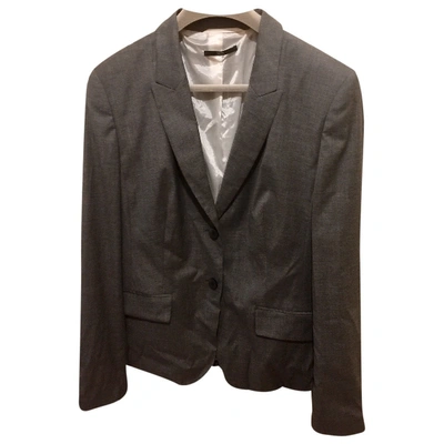 Pre-owned Hugo Boss Wool Blazer In Grey