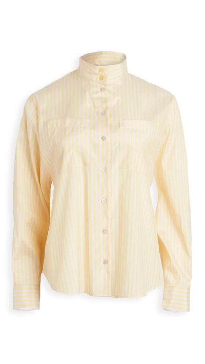 Paul Smith Safari Shirt In Blush Stripe