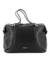 TWINSET FAUX LEATHER BOWLING BAG IN BLACK