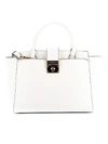 TWINSET FAUX LEATHER TOTE BAG IN WHITE