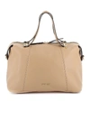 TWINSET FAUX LEATHER BOWLING BAG IN BEIGE