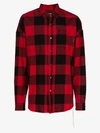 Mastermind Japan Skull Check Cotton Shirt In Red