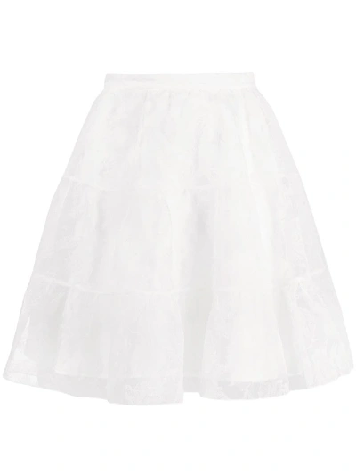 Pinko A-line Tulle Midi Skirt In White