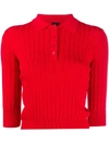 PINKO RIBBED POLO JUMPER