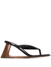 MARNI SCULPTURED WEDGE THONG SANDALS