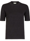 Fendi Ff Pattern T-shirt In Black